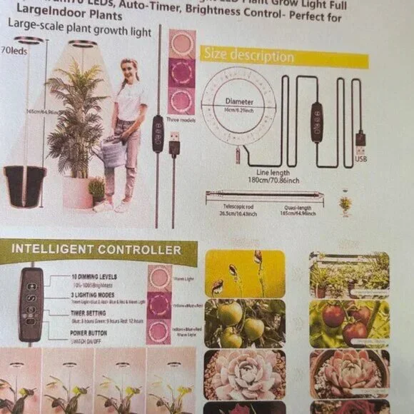 55-inch tall adjustable full-spectrum LED grow light for tall plants. - Picture 5 of 12